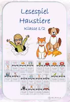 Vorschau - Spiele - Lesespiel Haustiere für die Klassen 1 & 2 in Silbenschrift - Deckblatt
