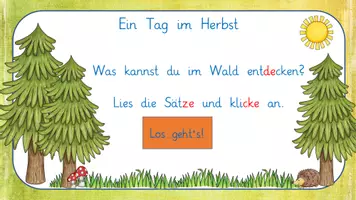 Vorschau - Spiele - Interaktive Leserätsel Herbsttag zweifach differenziert - Deckblatt
