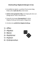 Vorschau - Arbeitsblätter - Wegbeschreibung im Zoo - mit Karte, Audiodatei, Rückmeldebogen - Seite 2