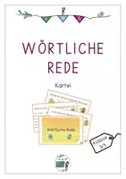 Vorschau - Stationenlernen - Kartei: Wörtliche Rede - Deckblatt
