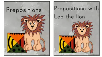 Vorschau - Bildkarten - Word flashcards prepositions with Leo the lion - Seite 2