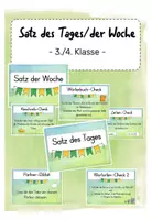 Vorschau - Aufgabenkarten - Satz des Tages/ der Woche (Klasse 3/4) - Deckblatt