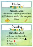 Vorschau - Aufgabenkarten - Satz des Tages/ der Woche (Klasse 3/4) - Seite 1