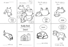 Vorschau - Arbeitsblätter - Buddy Book erstellen am Beispiel von "Snore!" (farm animals) - Deckblatt