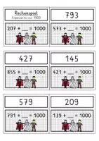 Vorschau - Spiele - Halloween-Rechenspiel mit Arbeitsblatt: Ergänzen bis zur 1000 - Seite 2