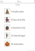 Vorschau - Arbeitsblätter - Laufdiktat Halloween Sätze - Deckblatt