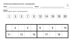 Vorschau - Arbeitsblätter - Zwanzigertafel 2 (Zahlenraum bis 20) - Deckblatt