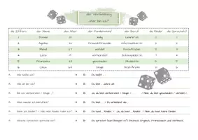 Vorschau - Arbeitsblätter - Dialog: Lernspiel mit Würfeln, DaF DaZ - Deckblatt