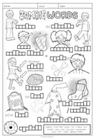 Vorschau - Arbeitsblätter - Zombie Words - Vocabulary Worksheet - Seite 1