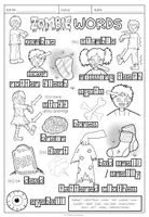 Vorschau - Arbeitsblätter - Zombie Words - Vocabulary Worksheet - Seite 2
