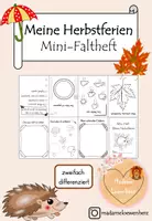 Vorschau - Mal- und Bastelvorlagen - Meine Herbstferien (Mini-Faltheft) - Deckblatt