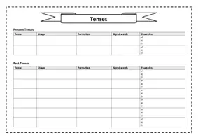 Vorschau - Arbeitsblätter - Tabelle - The English Tenses - Seite 3