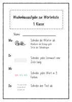 Vorschau - Arbeitsblätter - Wochenhausaufgabe zur Wörterkiste 1 - Seite 2