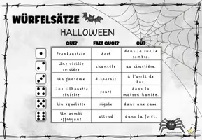 Vorschau - Arbeitsblätter - Würfelsätze: Halloween (Französisch) - Seite 2