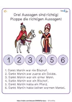 Vorschau - Stationenlernen - Sankt Martin - Leseübung - Richtig oder falsch - Plopper - Seite 2