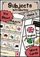 Vorschau - Bildkarten - School Subjects - Word Cards and Vocabulary Sheets (Vokabeleinführung Schulfächer Englisch) - Deckblatt