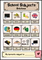 Vorschau - Bildkarten - School Subjects - Word Cards and Vocabulary Sheets (Vokabeleinführung Schulfächer Englisch) - Seite 2