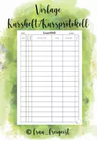 Vorschau - selbst erstellte Cliparts/Grafiken - Vorlage Kursheft/Kursprotokoll - Deckblatt