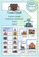 Vorschau - Spiele - Town/Stadt - Flashcards, Poster & Games (Englisch + DaZ) - Deckblatt