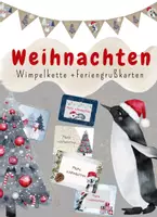 Vorschau - Poster - Weihnachten Wimpelkette + Grußkarten Pinguinklasse - Deckblatt