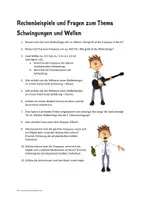 Vorschau - Arbeitsblätter - Rechenbeispiele und Fragen zum Thema Schwingungen und Wellen - Deckblatt