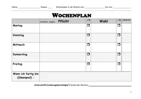 Vorschau - Fördermaterial/Inklusion - Wochenplan individuelle Förderung (Inklusion) - Deckblatt
