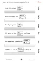 Vorschau - Arbeitsblätter - Welches Wort stimmt? Sätze vervollständigen (Leseverständnis, Wortarten, DaZ/DaF, Abschreibübungen) - Seite 3
