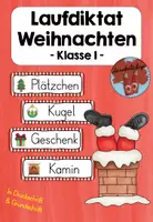 Vorschau - Arbeitsblätter - Laufdiktat/ Schleichdiktat Weihnachten Klasse 1 - Deckblatt