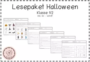 Vorschau - Arbeitsblätter - Lesegitter Halloween: Leseübungen für Klasse 1 und 2 - Deckblatt