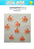 Vorschau - Arbeitsblätter - BUNDLE - 4 verschiedene Lesekugelfische (DR) / farbig und schwarz-weiß - Seite 1