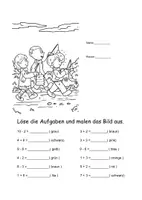 Vorschau - Arbeitsblätter - Rechnen und malen Herbst Laternen - Deckblatt