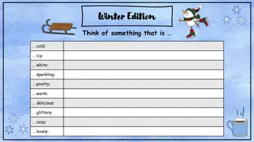 Vorschau - Arbeitsblätter - Winter - Think of sth. - für Tablet oder analog (Spiel - Englisch) - Seite 1