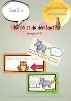 Vorschau - Interaktives Material - Wo hörst du den Laut? – S, s - Deckblatt
