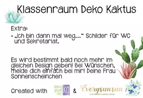 Vorschau - Poster - Kaktus Klassenraum Deko Ich bin dann mal weg - Seite 1