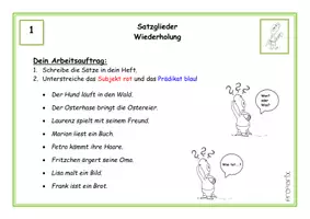 Vorschau - Unterrichtsreihen - Kartei zur Wiederholung/Vertiefung der Satzglieder, dreifach differenziert - Seite 3