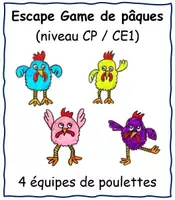Aperçu - Cartes d'exercices - Escape game de pâques - Page de couverture