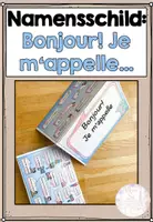 Aperçu - Matériel pour travaux manuels / dessin - Porte-nom: Je m'appelle... +Instructions en classe - Page de couverture