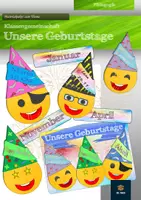 Vorschau - Mal- und Bastelvorlagen - Unsere Geburtstage - Kalender Smiley - Deckblatt