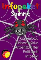 Vorschau - Arbeitsblätter - Infopaket Spinnen- Lebenszyklus, Körperbau - Deckblatt