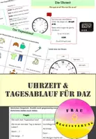 Vorschau - Arbeitsblätter - Arbeitsblätter zu Uhrzeit & Tagesablauf für DaZ - Deckblatt