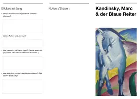 Vorschau - Arbeitsblätter - Museumsbesuch Kandinsky, Marc & der Blaue Reiter (Flyer) - Deckblatt