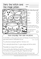 Vorschau - Arbeitsblätter - Halloween read + color - autumn / Herbst Englisch - Seite 2