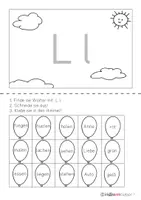 Vorschau - Arbeitsblätter - Deutsch: L l erkennen - Luftballons - Seite 1