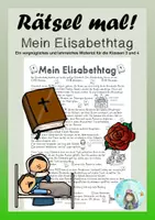 Vorschau - Arbeitsblätter - Rätsel mal! Mein Elisabethtag (Klassen 3 und 4) - Deckblatt