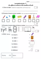 Vorschau - Arbeitsblätter - Lernzielkontrolle Test Französisch "à l'école" - Schulsachen/Schulmöbel - Deckblatt
