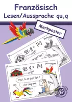 Vorschau - Poster - Französisch Lesen/ Aussprache qu,q, Merkposter - Deckblatt