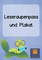 Vorschau - Mal- und Bastelvorlagen - Leseraupe Pass Minibook zum Ausmalen und Plakat - Deckblatt
