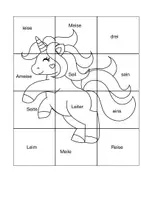 Vorschau - Arbeitsblätter - Lesepuzzle Ei - Einhorn - Deckblatt