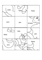 Vorschau - Arbeitsblätter - Lesepuzzle Ei - Einhorn - Seite 1