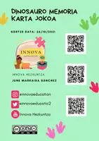 Vista previa - Tarjetas / Manipulativos - DINOSAURO MEMORIA KARTA JOKOA - página 1
